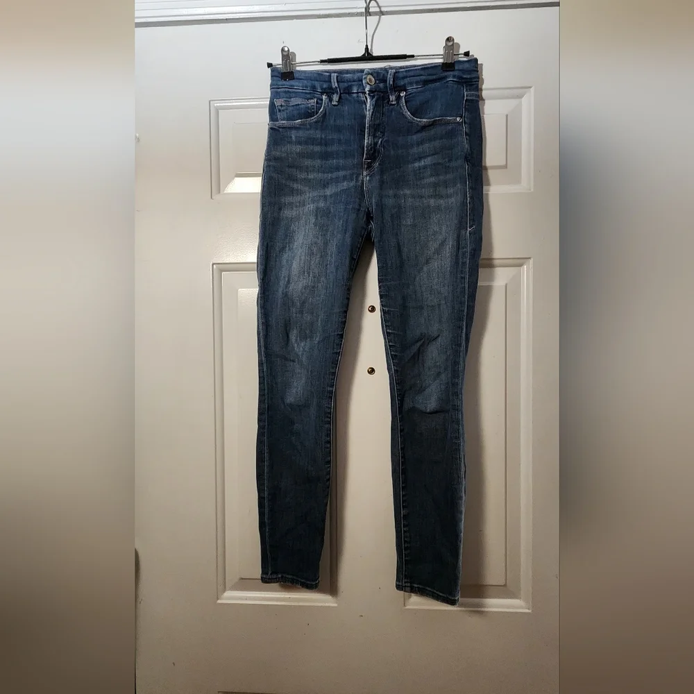 Good American Good Legs Crop Blue Jeans Size 4/27 - Picture 1 of 6